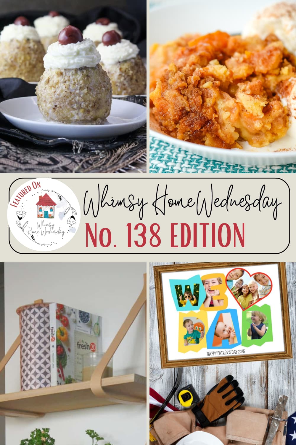 Join us on Whimsy Home Wednesday Blog Link Party No. 138 and see host projects, the features from the previous week and link up your posts!