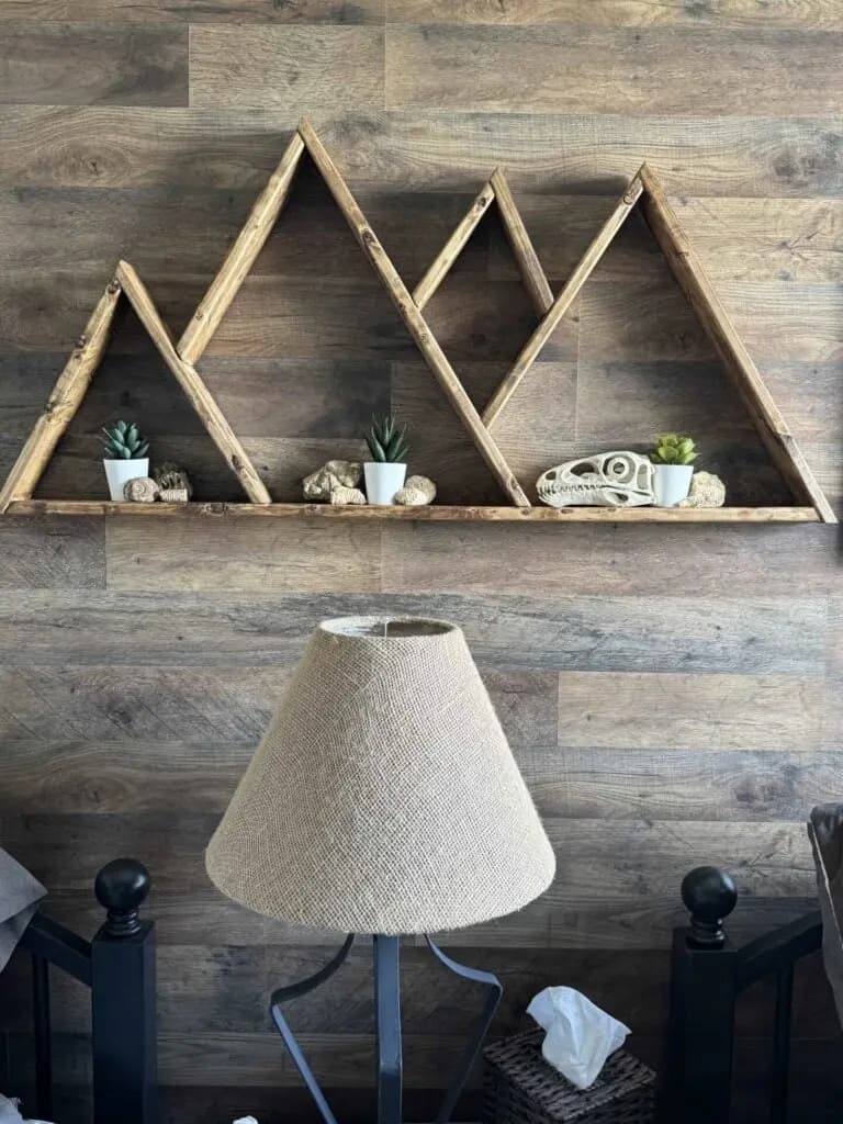 wood triangle shelf