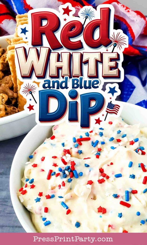 white dip with patriotic sprinkles