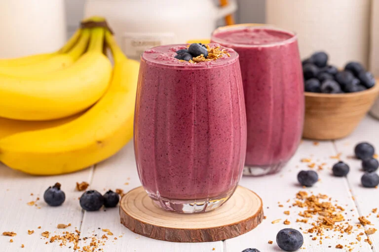 cup of purple smoothie