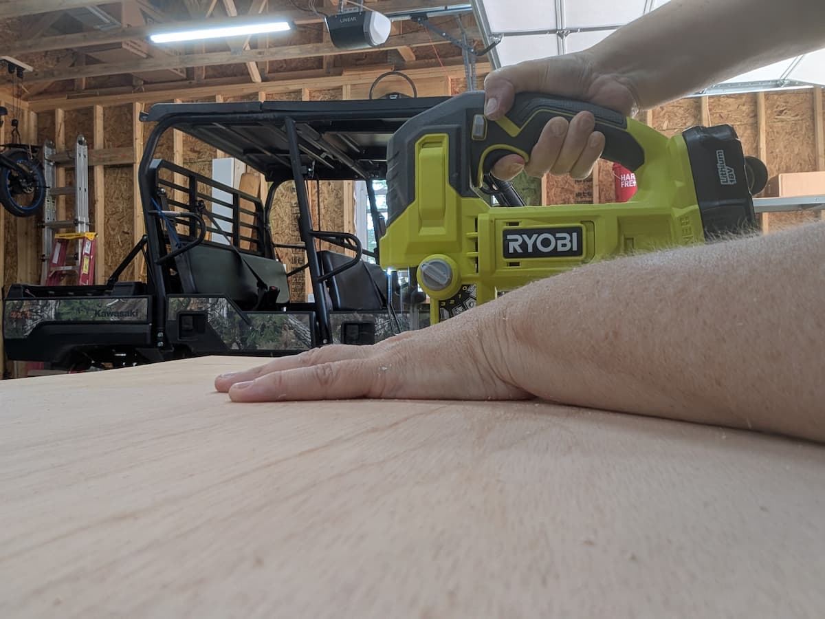 cutting wood with jigsaw