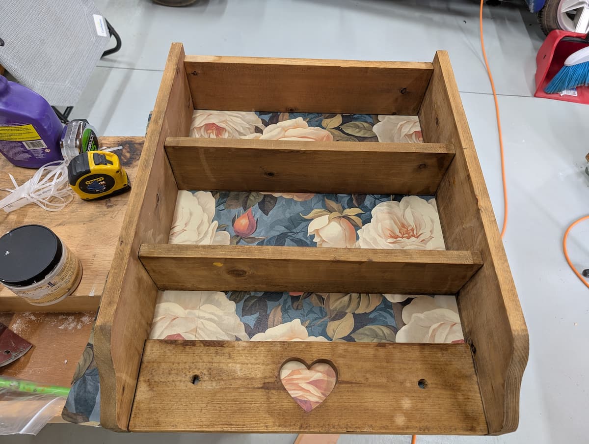 bleached shelf with backing
