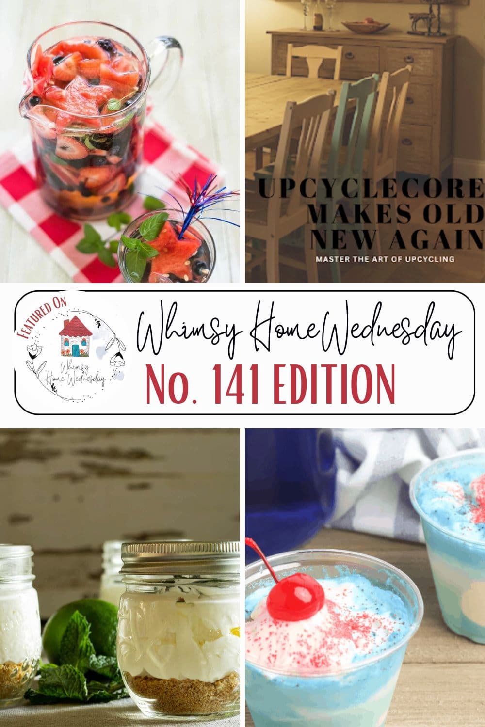Join us on Whimsy Home Wednesday Blog Link Party No. 141 and see host projects, the features from the previous week and link up your posts!