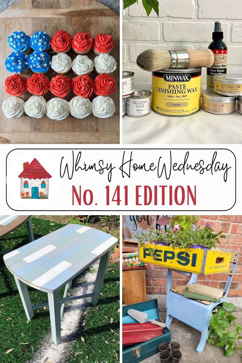 Join us on Whimsy Home Wednesday Blog Link Party No. 141 and see host projects, the features from the previous week and link up your posts!