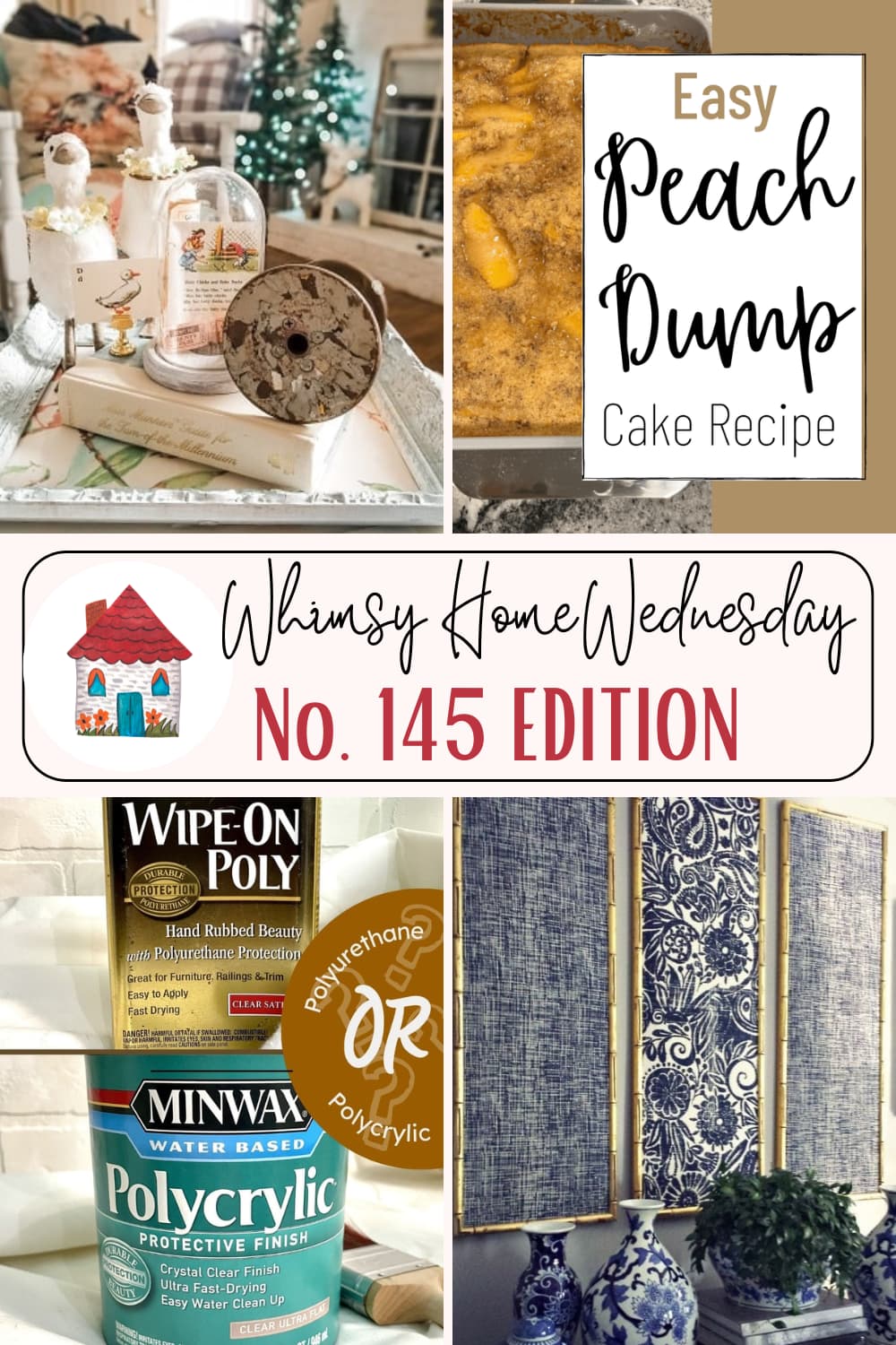 Join us on Whimsy Home Wednesday Blog Link Party No. 145 and see host projects, the features from the previous week and link up your posts!