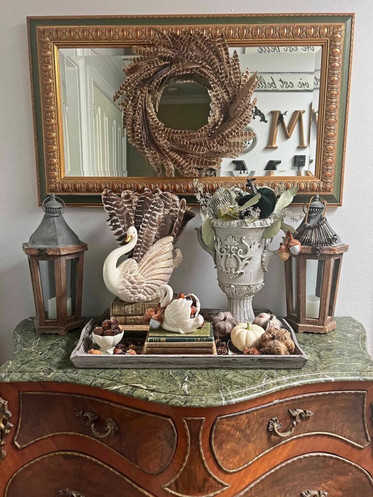 table with fall decor