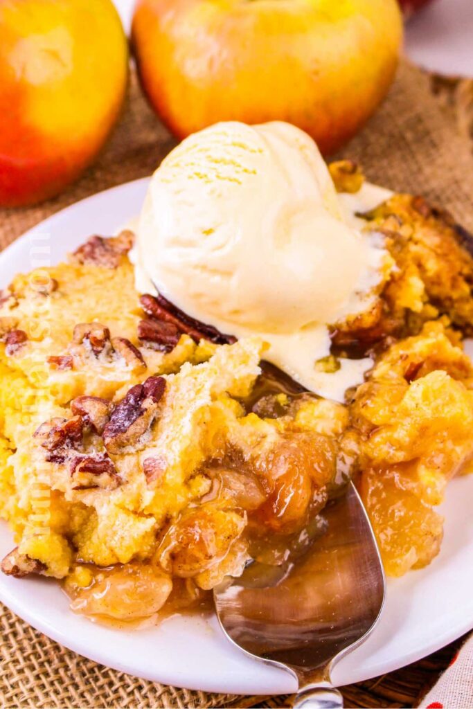 cake with ice cream