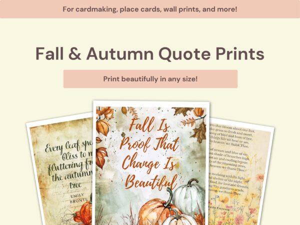 Fall And Autumn Quote Prints