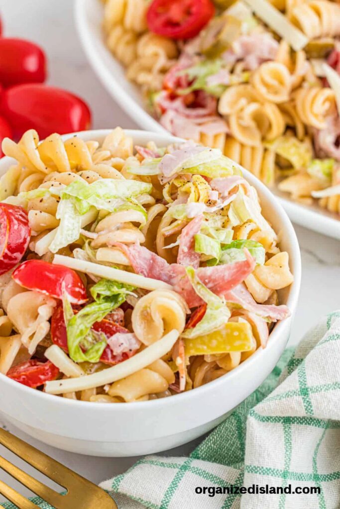 bowl of pasta salad