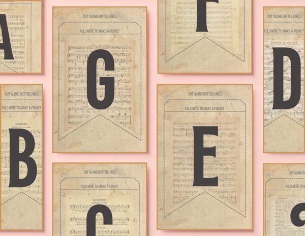 Download the printable rustic and vintage fall banner. For a mantel, parties, or print small for a wreath! Includes letters, numbers punctuation and blanks.