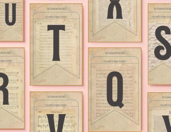 Download the printable rustic and vintage fall banner. For a mantel, parties, or print small for a wreath! Includes letters, numbers punctuation and blanks.