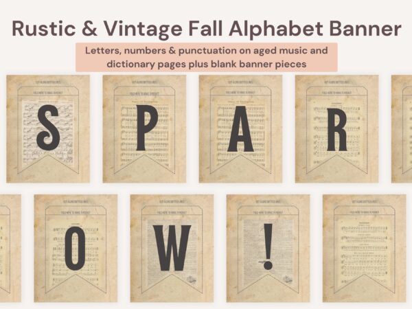 This rustic and vintage fall banner is going to be perfect for your fall decorating, autumn gatherings and if printed small perfect for a wreath!