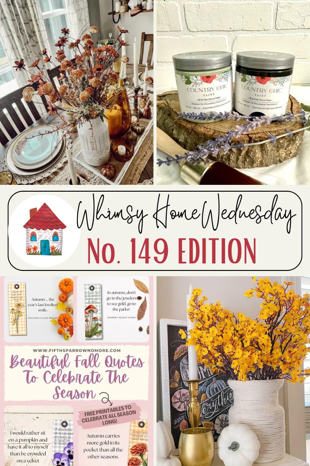 Join us on Whimsy Home Wednesday Blog Link Party No. 149 and see host projects, the features from the previous week and link up your posts!