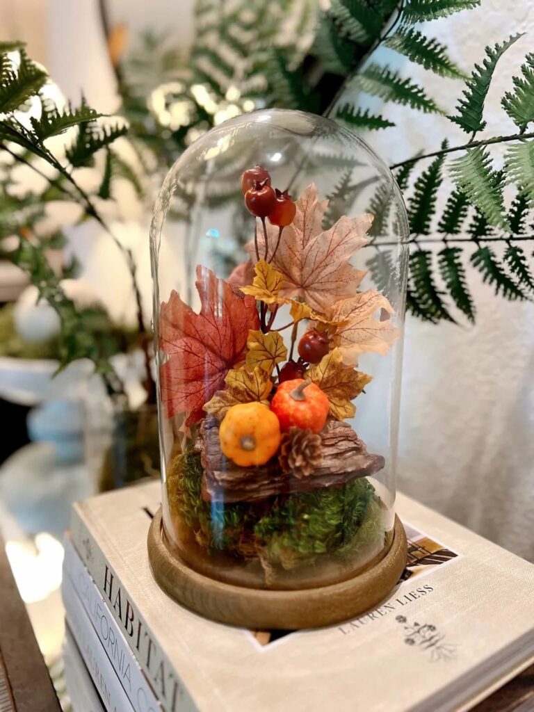 cloche with fall inside