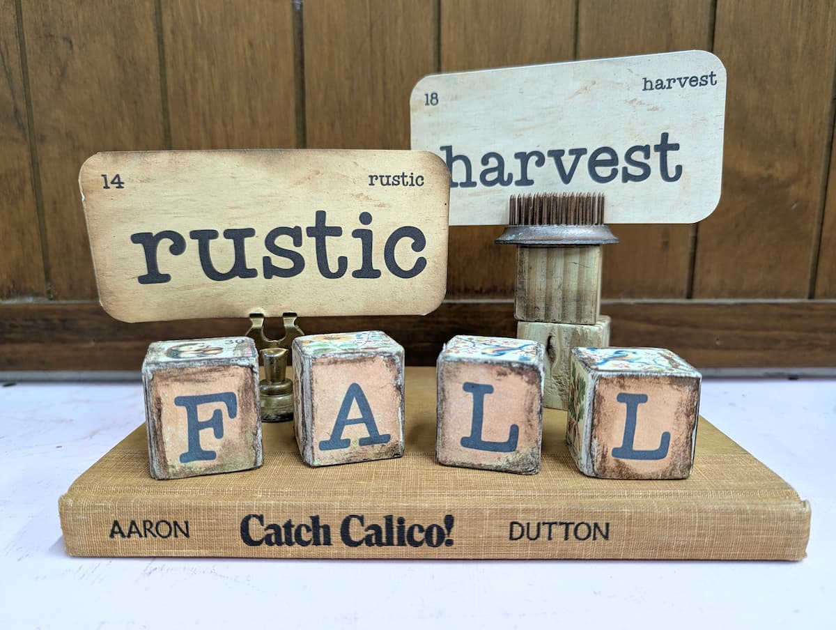 fall blocks and vintage flash cards