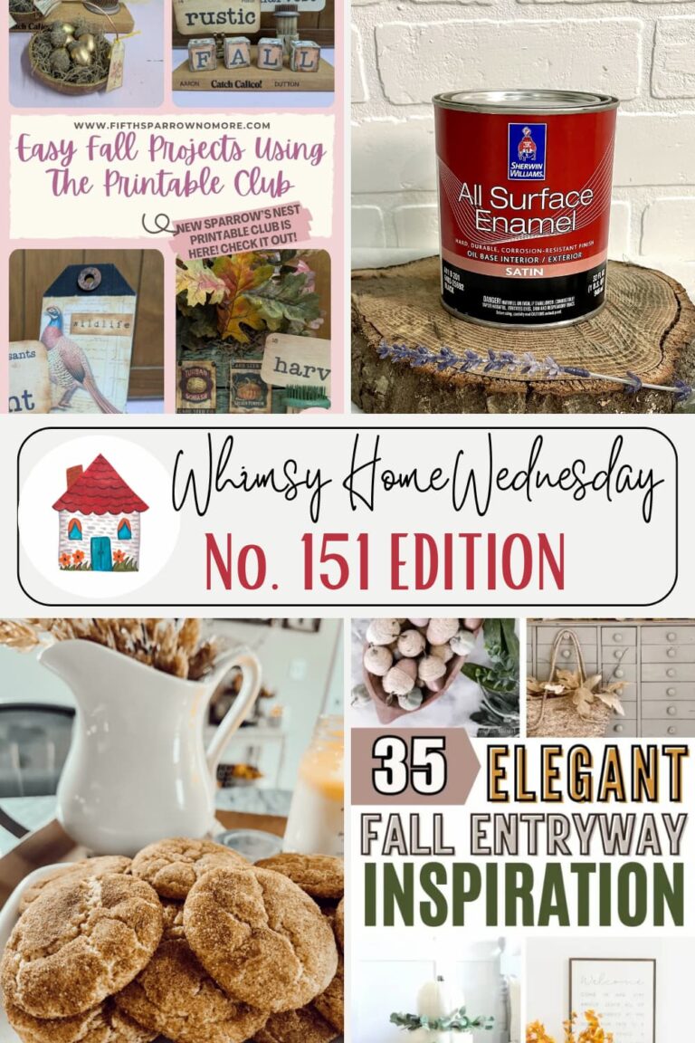 Join us on Whimsy Home Wednesday Blog Link Party No. 151 and see host projects, the features from the previous week and link up your posts!