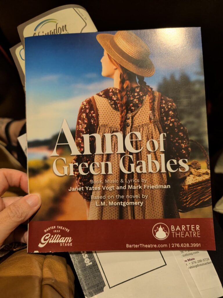 playbill for anne of green gables