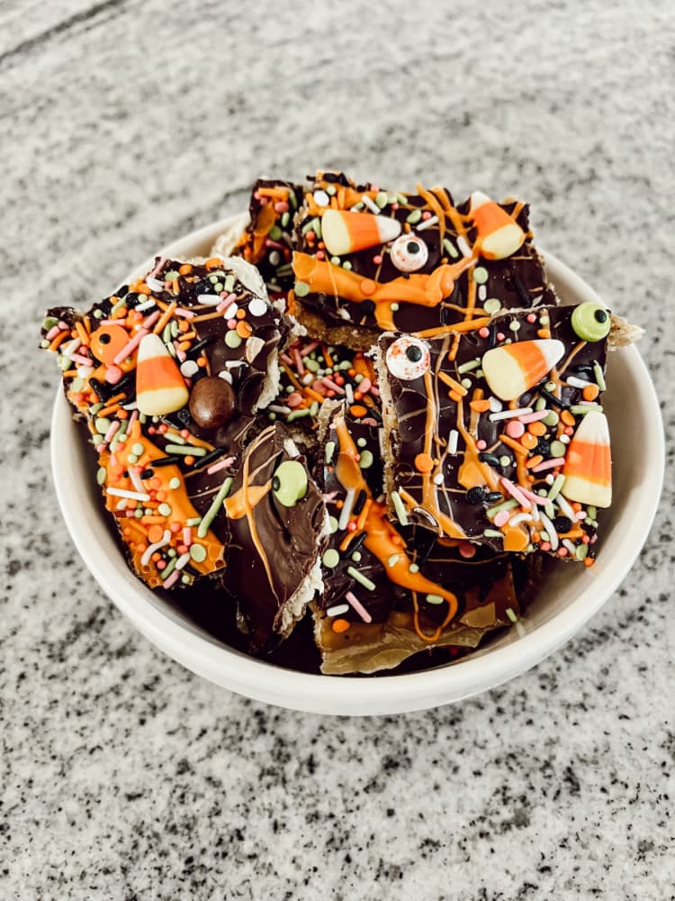 bowl of halloween dessert