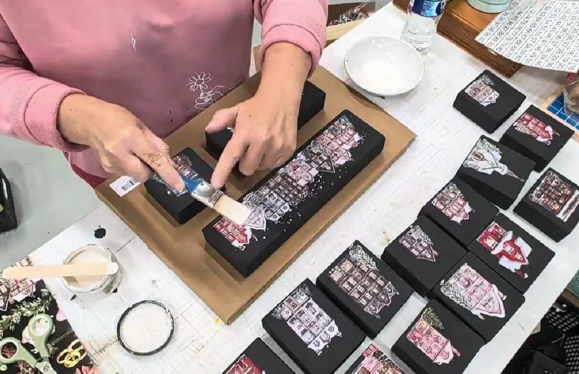 paint snow on countdown village