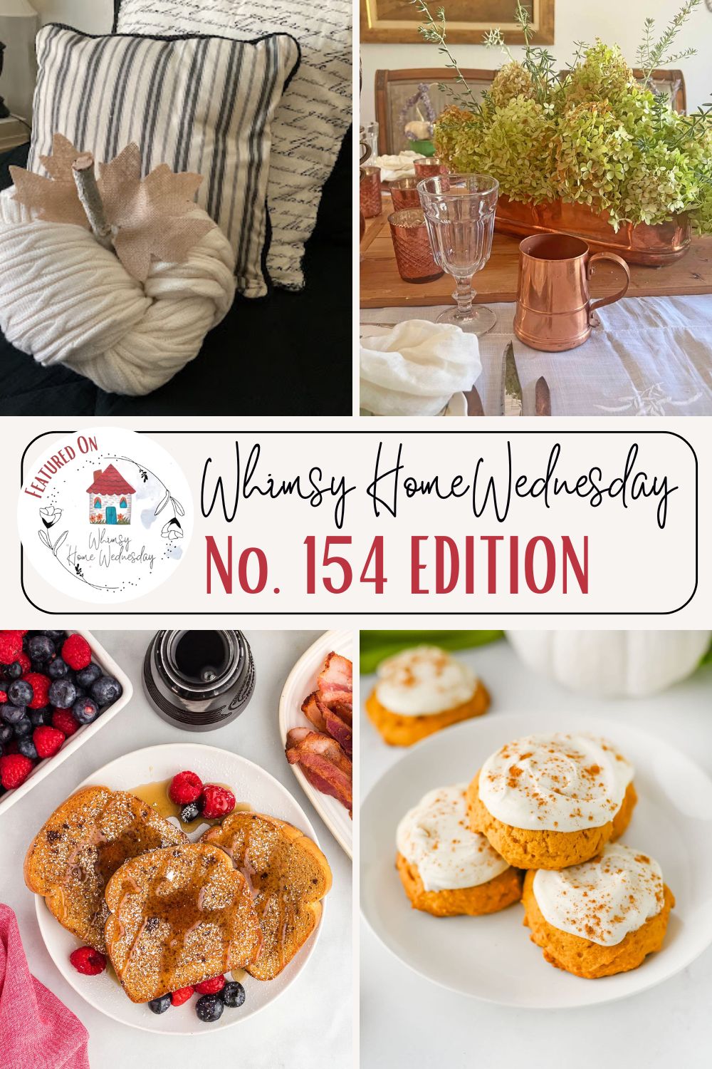 Join us on Whimsy Home Wednesday Blog Link Party No. 154 and see host projects, the features from the previous week and link up your posts!