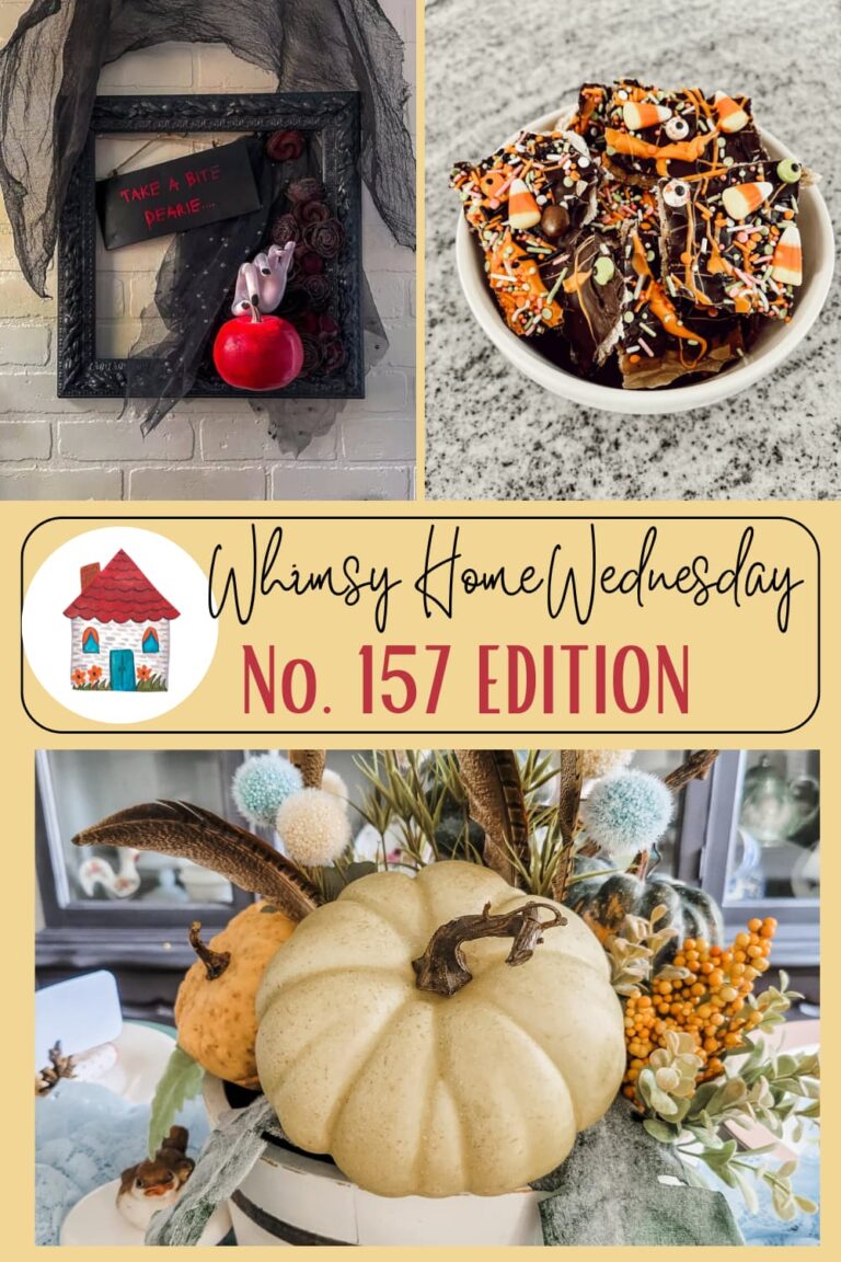Join us on Whimsy Home Wednesday Blog Link Party No. 157 and see host projects, the features from the previous week and link up your posts!