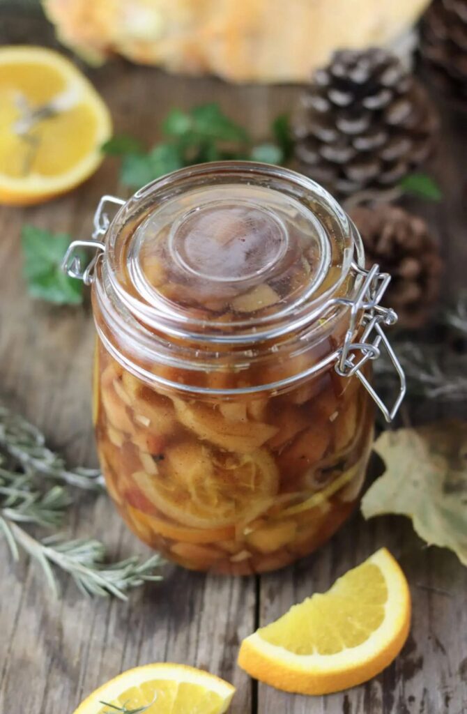 jar with oranges