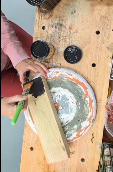 Painting wood block black