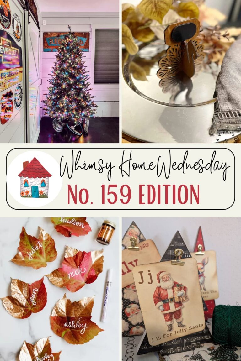 Join us on Whimsy Home Wednesday Blog Link Party No. 159 and see host projects, the features from the previous week and link up your posts!