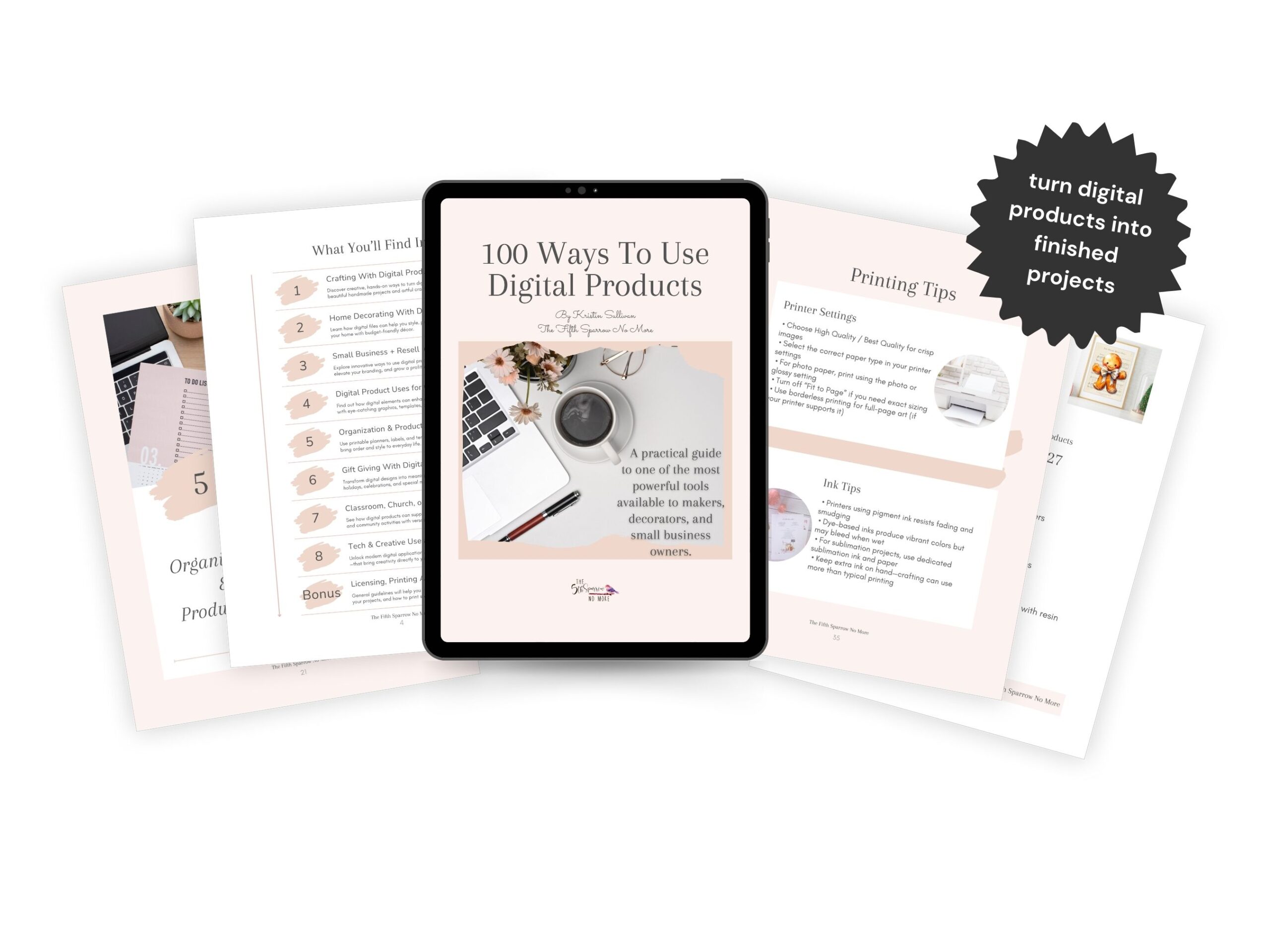 This free guide shows you how to turn digital products into finished projects, beautiful decor, and purposeful creations.