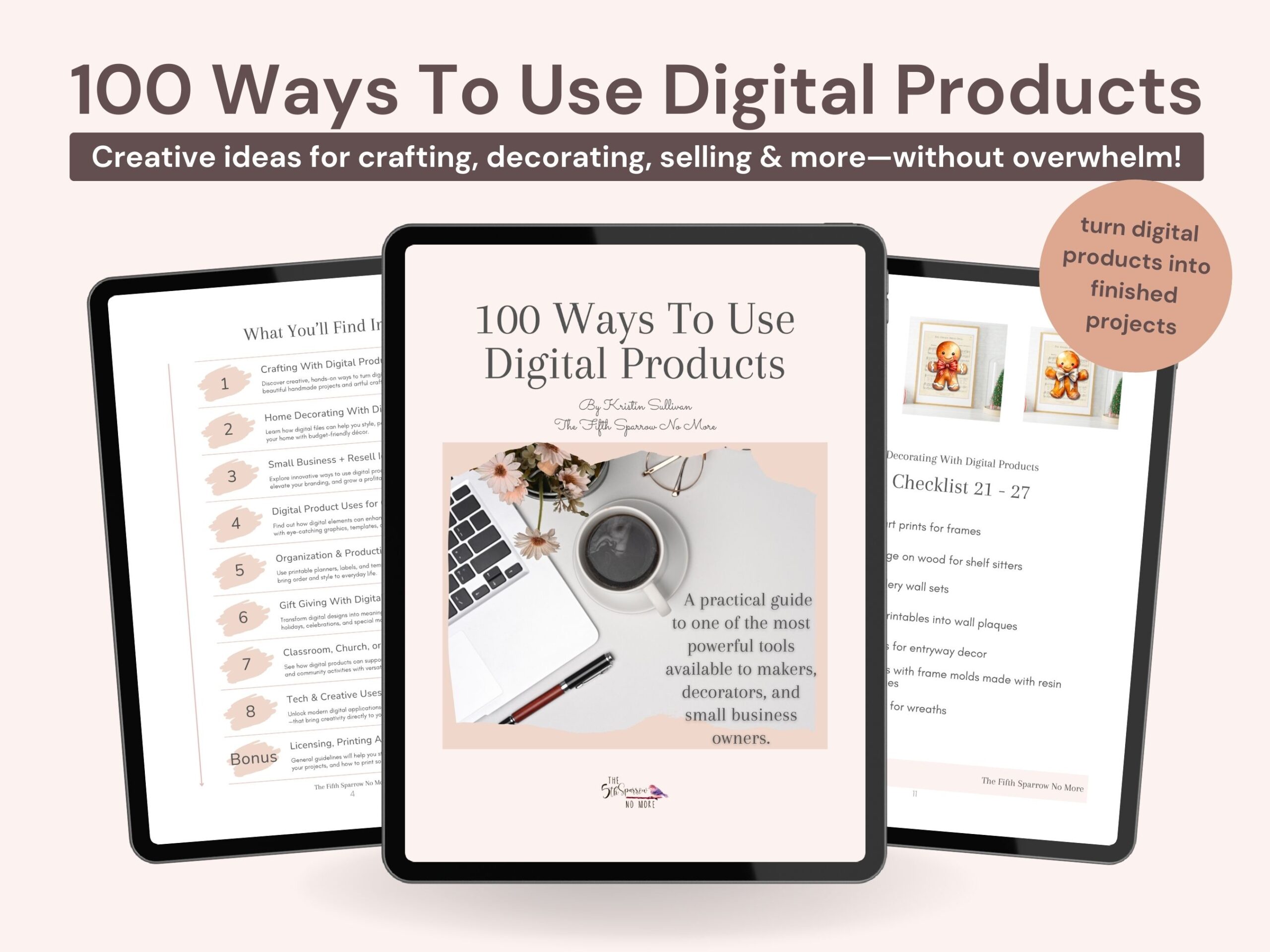 This free guide shows you how to turn digital products into finished projects, beautiful decor, and purposeful creations.