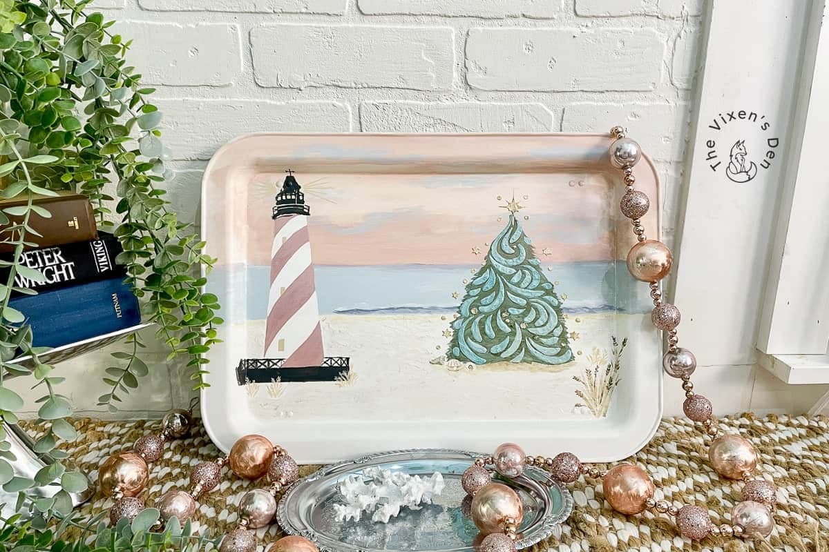pastel Christmas tray