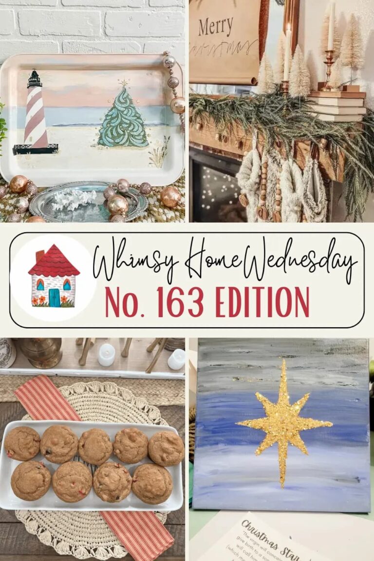 Join us on Whimsy Home Wednesday Blog Link Party No. 163 and see host projects, the features from the previous week and link up your posts!