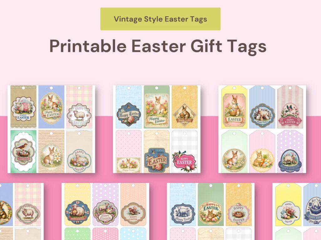 Pastel Vintage Easter Tags