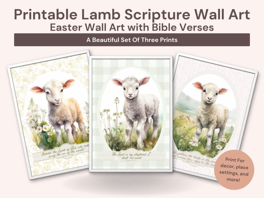 Sheep print with Bible verses
