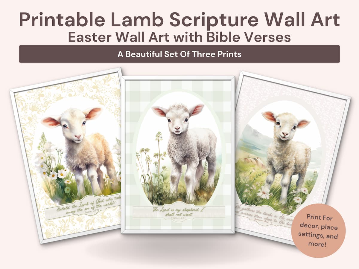 Sheep print with Bible verses