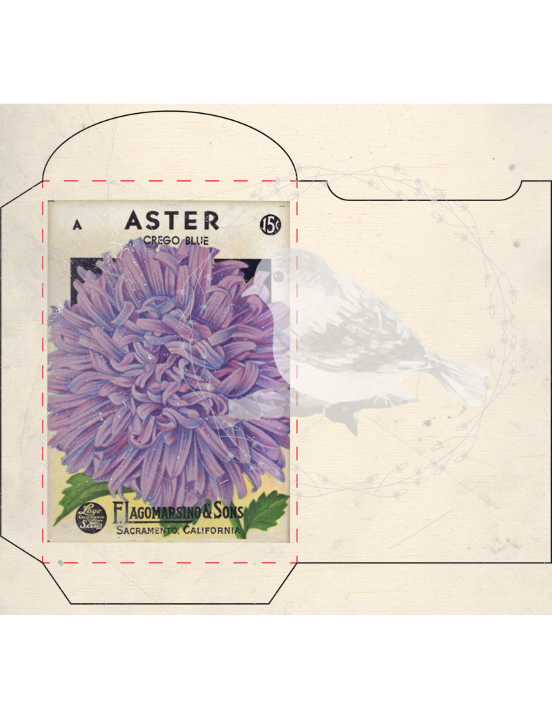 Vintage seed packet printable set styled for junk journaling and spring decor