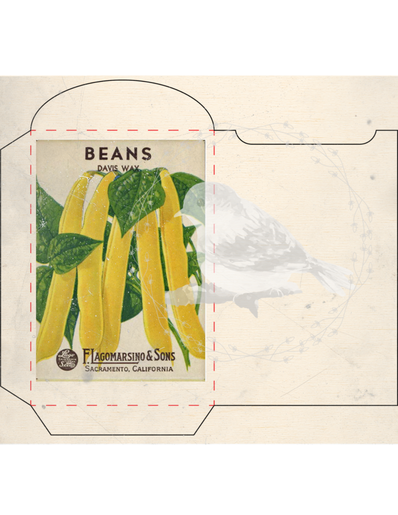 Vintage seed packet printable set styled for junk journaling and spring decor