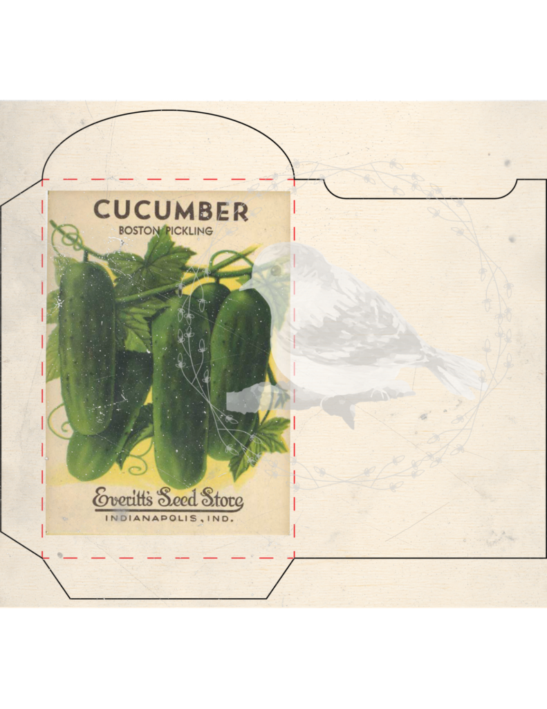 Vintage seed packet printable set styled for junk journaling and spring decor