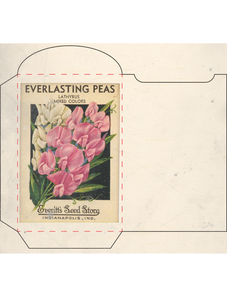 Vintage seed packet printable set styled for junk journaling and spring decor