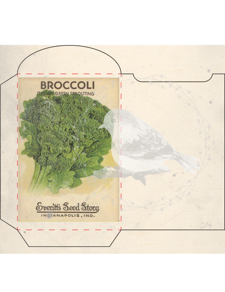 Vintage seed packet printable set styled for junk journaling and spring decor