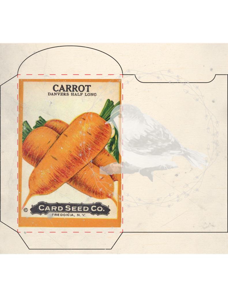 Vintage seed packet printable set styled for junk journaling and spring decor