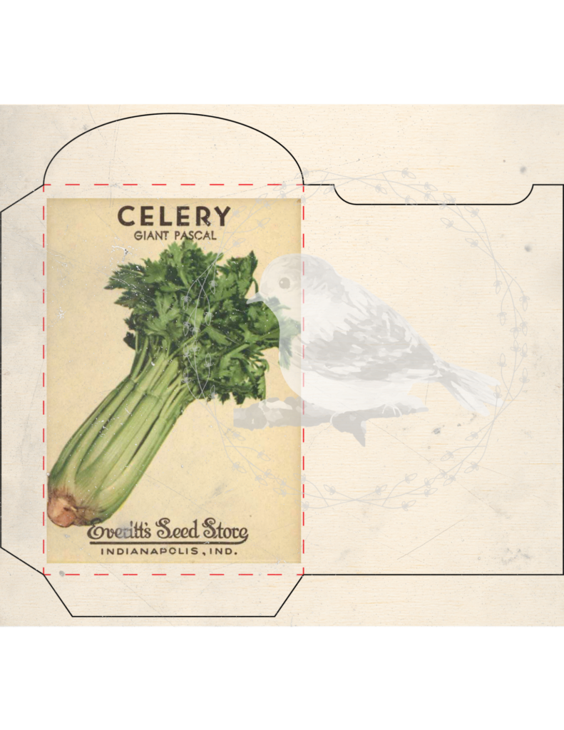 Vintage seed packet printable set styled for junk journaling and spring decor