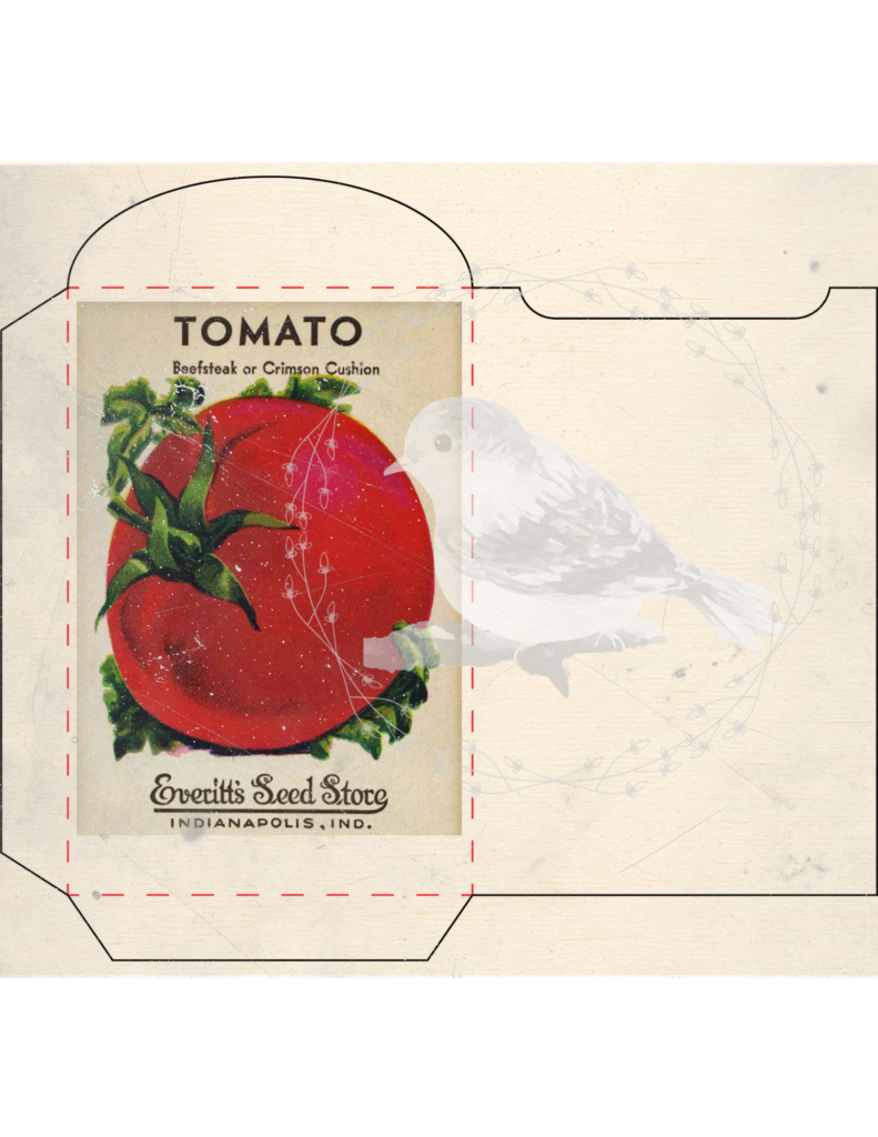 Vintage seed packet printable set styled for junk journaling and spring decor