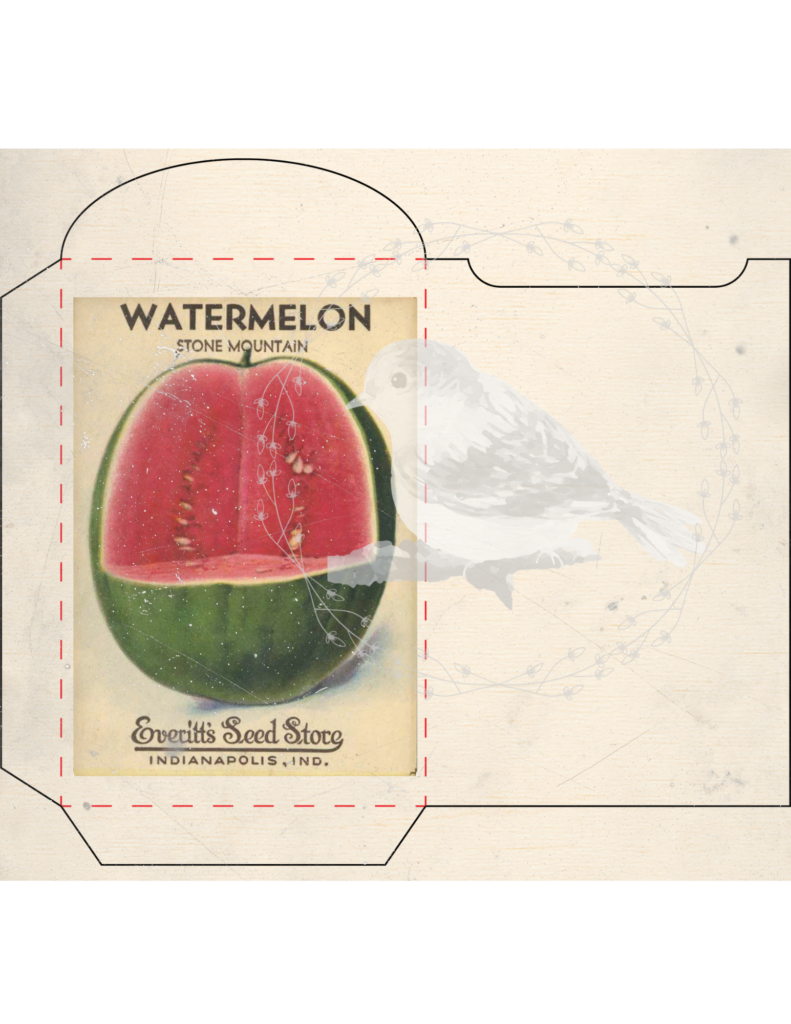 Vintage seed packet printable set styled for junk journaling and spring decor