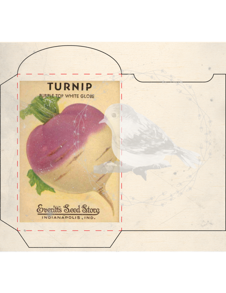 Vintage seed packet printable set styled for junk journaling and spring decor