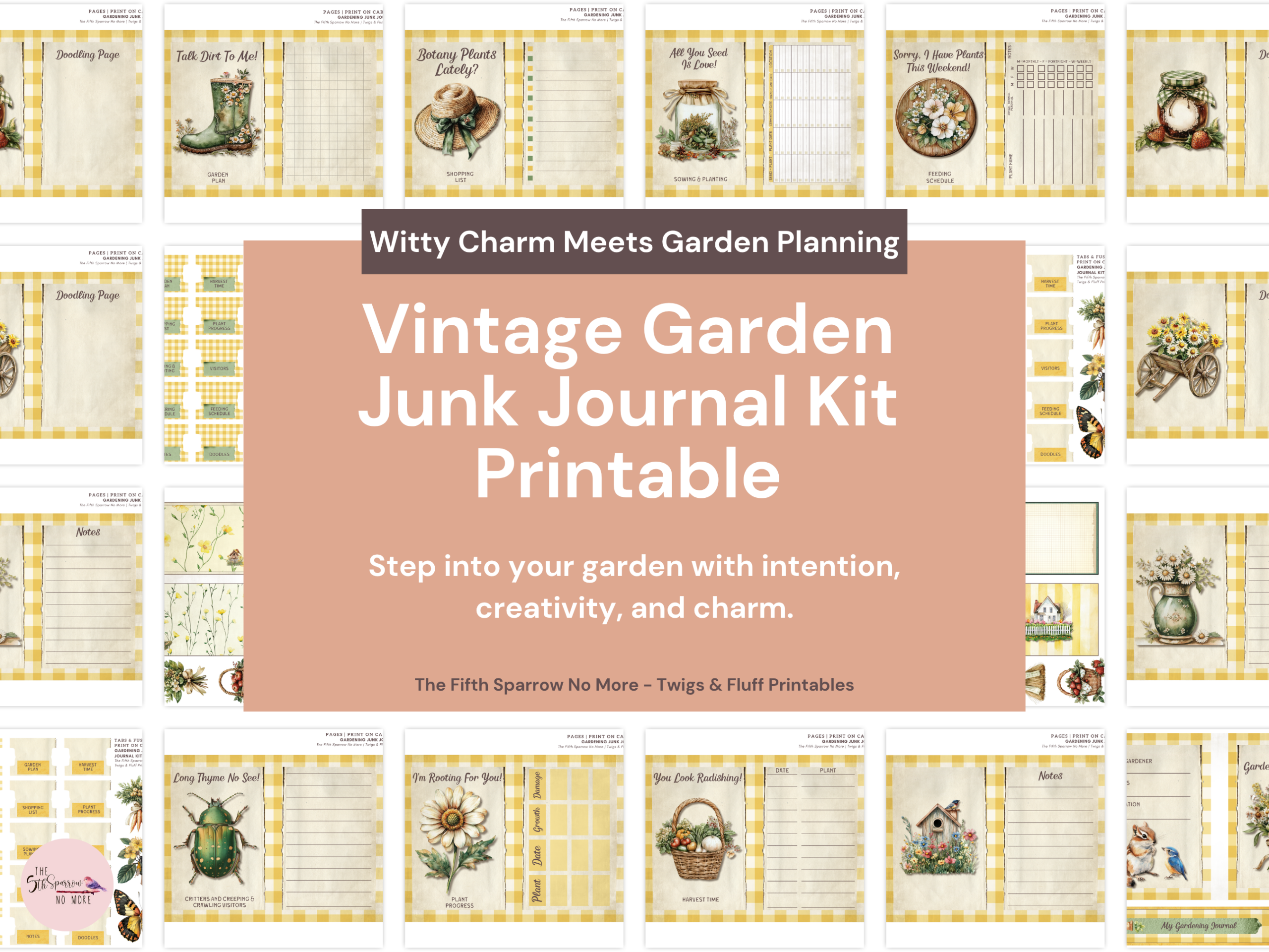This Vintage Garden Junk Journal Kit is a printable set designed to help you plan, track, and enjoy your garden—while surrounding yourself with beautiful, vintage-inspired artwork.