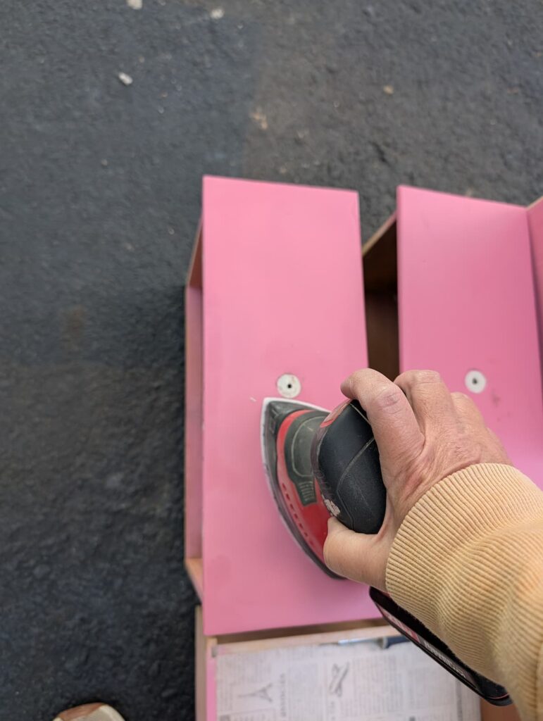 Sanding Front of Drawers