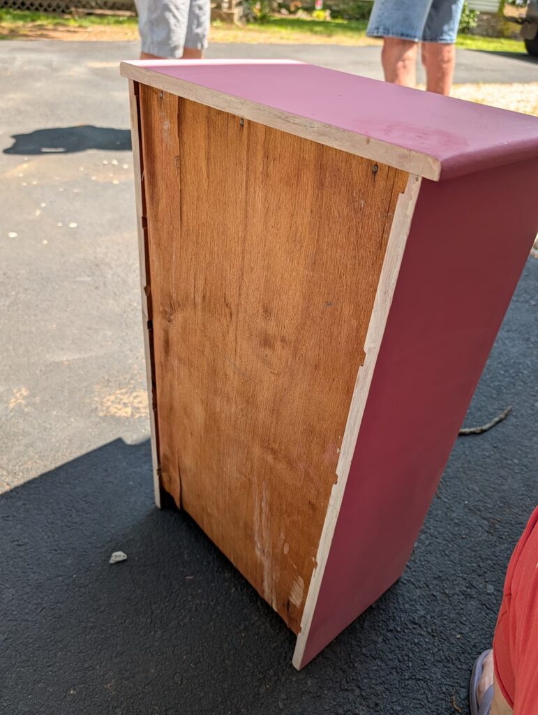 Back of small dresser
