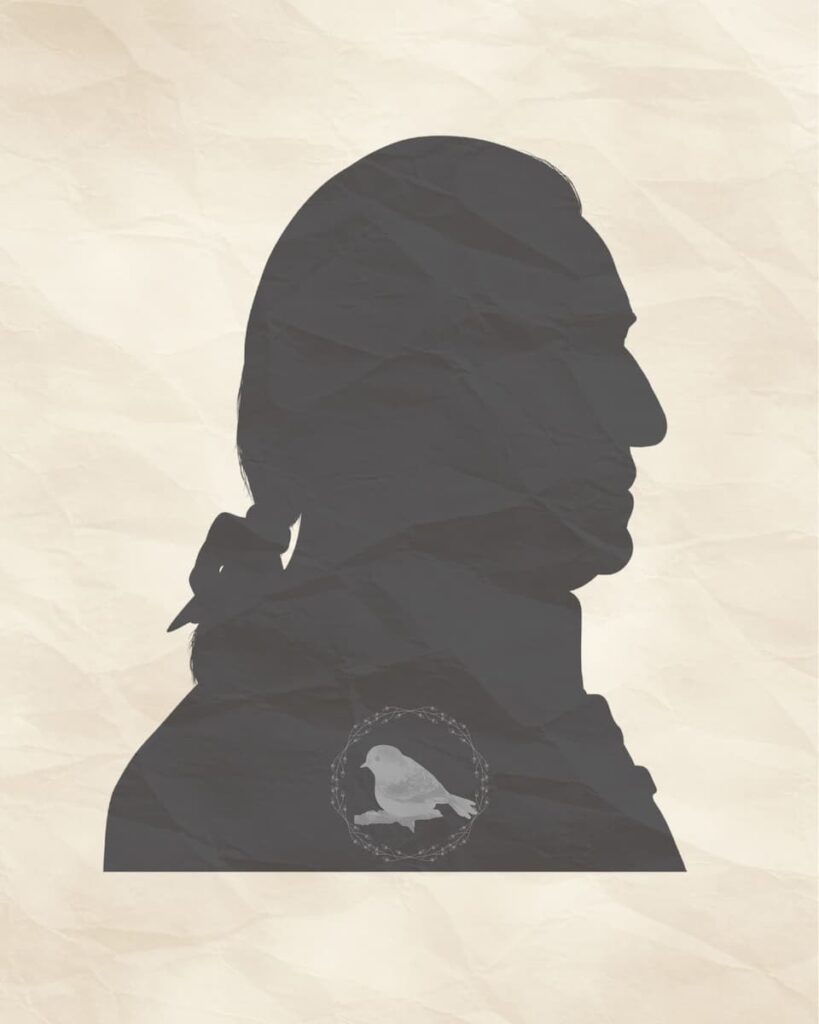 Vintage patriotic silhouette printable set featuring Abraham Lincoln, George Washington, and Betsy Ross